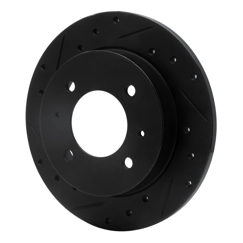 Hyundai Elantra Brake Rotor (1) - Rear Left - R1 Concepts - Drilled & Slotted - Black - `97-`06